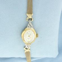 Antique Waltham Diamond Mechanical Wind Up Watch Gold Plated