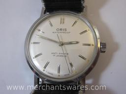 Oris Waterproof Anti-Shock 17 Jewels Wrist Watch, Oris Watch Co. Swiss Made, 2 oz
