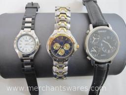Three Wrist Watches includes Guess WaterPro G85338G, Surface 31922, Bijoux Terner A1909, 9 oz