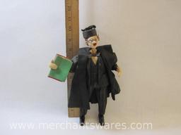 Vintage Cloth Graduation/Professor Doll, see pictures AS IS, 5 oz