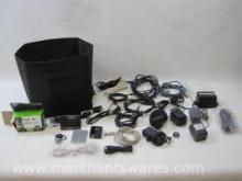 Assorted Cords, Chargers and more, See Photos for Contents
