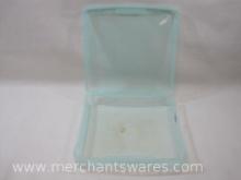 Hinged Top Clear Green Storage Box, Acid Free NL18, approx 13.5 x 13.5 inch Square, 3 inches Tall