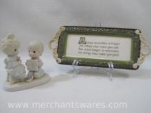 Precious Moments "Wishing You A Perfect Choice" Figurine with Grasslands Road Tray