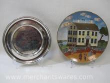 Two Collector's Plates, Colonial Heritage Series Nichols House and The American Craftsmen Series The