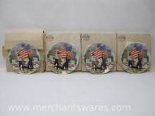 Four Knowles Fine China Limited Edition The Fourth of July Collector Plates, 5 lbs 5 oz