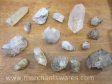 Quartz Crystal Points and Clusters, approx 1 lb
