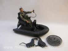 GI Joe Action Figure and Hovercraft Boat, see pictures for included accessories, 1 lb 7 oz