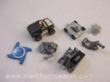 Road Champs Battle Bots Pieces and Vintage Tyco Police Car, see pictures AS IS, 10 oz
