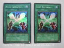 Two Soul Exchange Holographic Foil Yu-Gi-Oh! Trading Cards, 1996 Kazuki Takahashi
