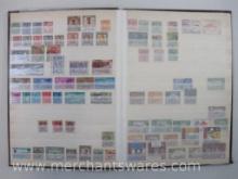 Postage Stamps of France, Burma, Antigua, Bahamas and others, includes Hinged, Cancelled and Unused