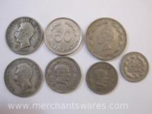 Foreign Coins from Ecuador including Two Silver 1928 1 Sucre Coins (9.6 g total weight)