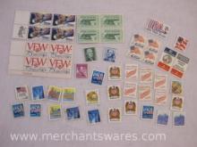 Loose US Stamps and Assorted Blocks including VFW 10 Cent Stamps, 4 Cent Fort Sumter Stamps and
