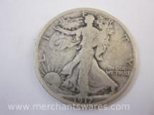 1917 US Walking Liberty Half Dollar Coin, 11.9 g