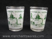 Set of Two Gettysburg National Shrine Souvenir Glasses, 10 oz