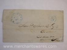 Stampless Cover Blue Stamp Baltimore MD to Columbia PA Feb 28 1846