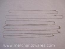 Six Silver Tone Necklaces, 1 oz
