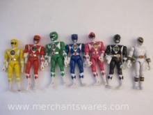 Seven Power Rangers Action Figures, 1993 Bandai, 2 lbs 2 oz