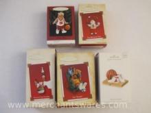 Five Sports Hallmark Keepsake Ornaments in Original Boxes including Hoop Dreams Magic, The Biggest
