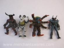 Four Early 1990s Action Figures including VR Troopers Tankotron and Power Rangers Villains Power