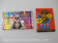 Two Sealed Packs of Trading Cards including Topps Alf 2nd Series and Mighty Morphin Power Rangers, 2