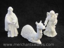 Three Avon Nativity Collectibles Porcelain Figurines including The Magi Balthasar, The Camel and