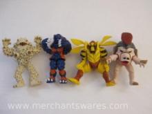 Four Power Rangers Villain Figures including Evil Space Eye Popping Eye Guy, Pudgy Pig, Grumble Bee,