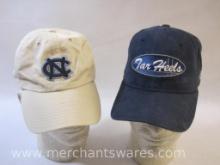 Two UNC University of North Carolina Tar Heels Hats, 7 oz