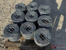 PALLET OF 9 ROLLS OF BARBED WIRE