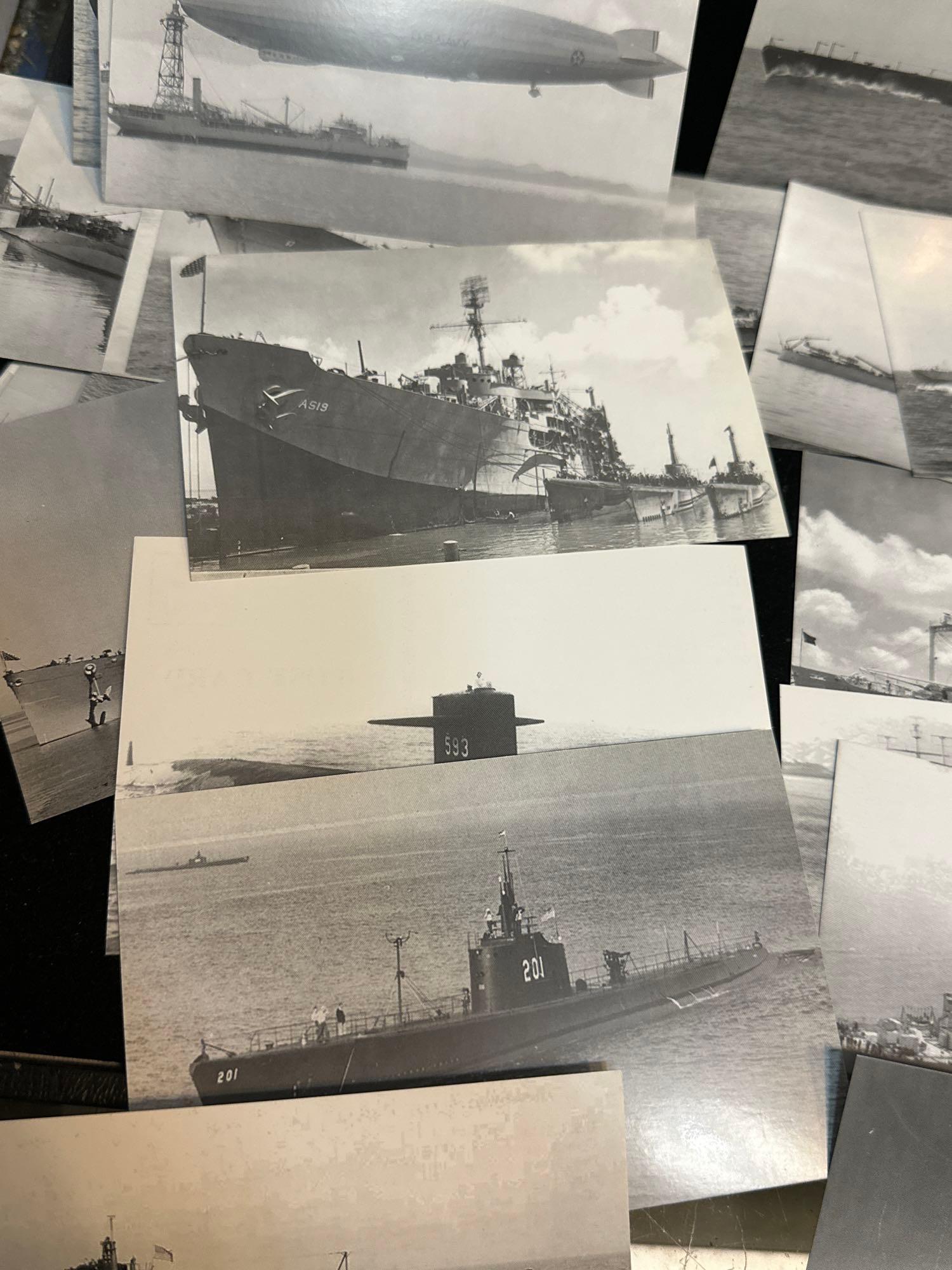 32 Navy Postcards Battleships Submarines, Cruisers etc