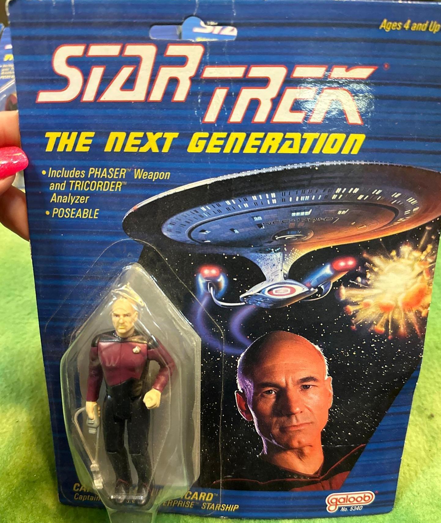 6- 1988 NIP Star Trek The Next Generation Action Figures