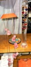 Solar Cat light up Wind Chime and Galileo Thermometer