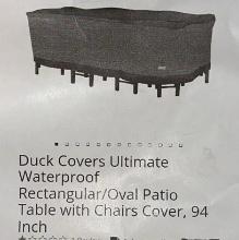 Duck Cover Rectangular/Oval Patio Table w/chairs cover 94"- New Out of box