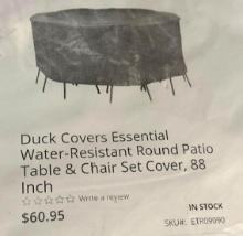 Duck Cover Round Patio Table/Chair Set Cover 88"- New out of Box