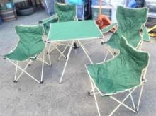 Set of 4 Camping Chairs and 1 Table