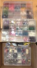 Crafting, Beading Lot- 3 cases full and supplies