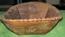 Atha Pascan Birch Bark Basket From Fair Banks Alaska Area with Collection Number