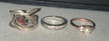 3 Silver Rings size 8 and 8.5