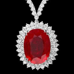 18k Gold 27.00ct Ruby 9.00ct Diamond Necklace