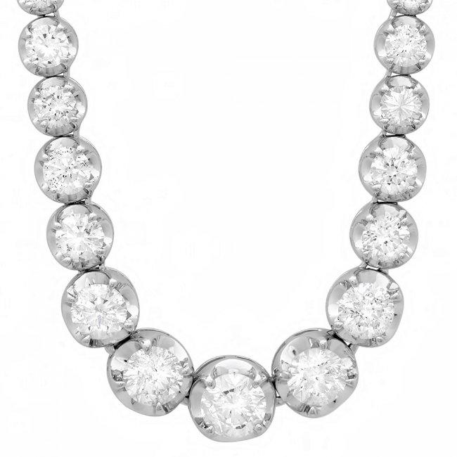 18k White Gold 10.20ct Diamond Necklace