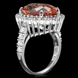 14k Gold 9.50ct Morganite 1.20ct Diamond Ring