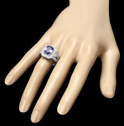 14k Gold 4.00ct Tanzanite 1.50ct Diamond Ring