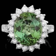 14k Gold 8.00ct Tourmaline 1.25ct Diamond Ring