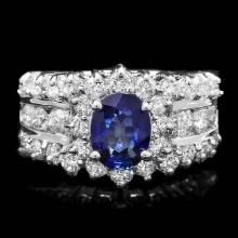 14k Gold 1.00ct Sapphire 1.55ct Diamond Ring