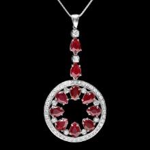 14k Gold 10.00ct Ruby 1.65ct Diamond Pendant