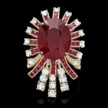 14k Yellow Gold 14ct Ruby 1.85ct Diamond Ring