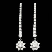 14k White Gold 3.65ct Diamond Earrings