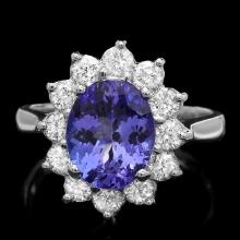 14k Gold 2.40ct Tanzanite 1.00ct Diamond Ring