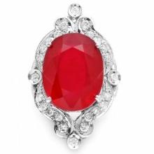 14k White Gold 22.00ct Ruby 1.30ct Diamond Ring