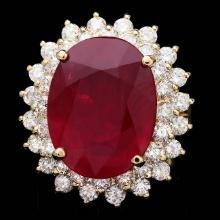 14k Yellow Gold 18.00ct Ruby 2.40ct Diamond Ring