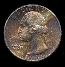 1964-D ... Iridescent Color ... Roll End Coin ... Washinton Quarter